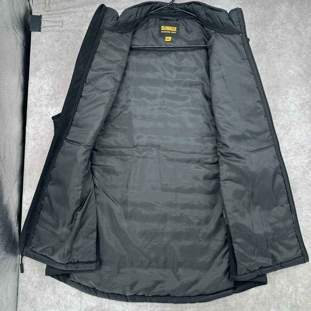 DEWALT Hybrid Vest Mens XLarge Black Quilted Softshell Full Zip